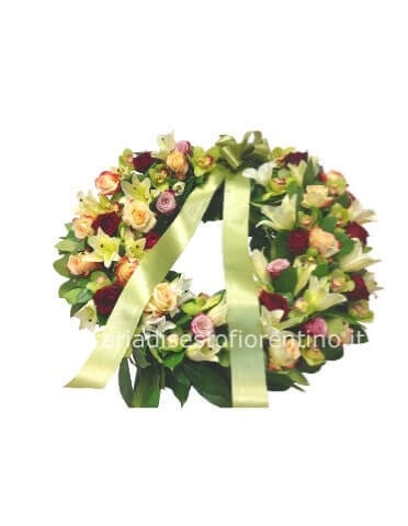 Corona funebre con tipo fiori da concordare