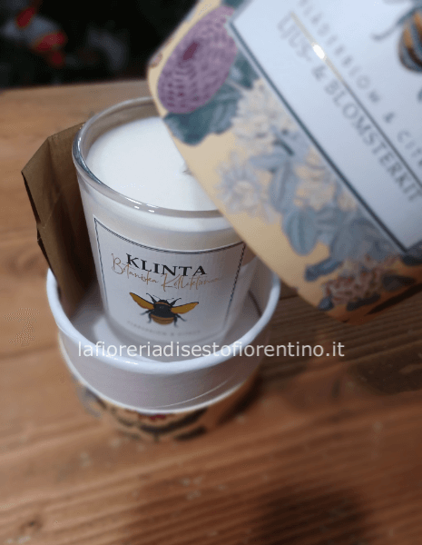 Candele profumate in bicchiere in vetro e scatola